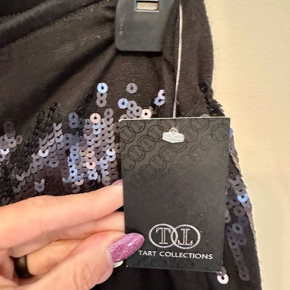 NWT Tart Black Sequin Mini Skirt -Large - Picture 3 of 5